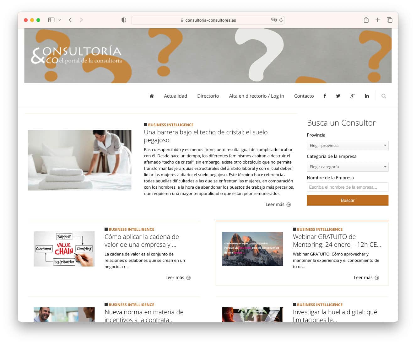 Portada portal Consultoría & Consultores